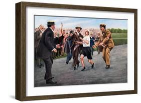 Dorando Pietri Finishing the First Modern Olympic Marathon, London, 1908-null-Framed Giclee Print