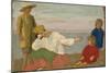 Dorelia and the Children at Martigues, 1910-Augustus Edwin John-Mounted Giclee Print