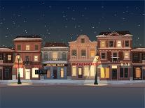 Christmas Town Illustration. Seamless Pattern-Doremi-Framed Stretched Canvas