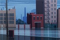 Rainy Cityscape. Vector Illustration.-Doremi-Stretched Canvas
