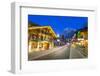 Dorfstrasse and Wetterhorn, Grindelwald village, Jungfrau region, Bernese Oberland, Swiss Alps, Swi-Frank Fell-Framed Photographic Print