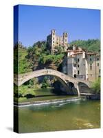 Doria's Castle and Medieval Bridge Across River Nervia, Dolceacqua, Liguria, Italy, Europe-Sheila Terry-Stretched Canvas