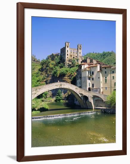 Doria's Castle and Medieval Bridge Across River Nervia, Dolceacqua, Liguria, Italy, Europe-Sheila Terry-Framed Photographic Print