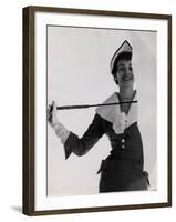 Dorian Leigh Modeling Suit by Adele Simpson and Hat by John Frederics-Gjon Mili-Framed Photographic Print