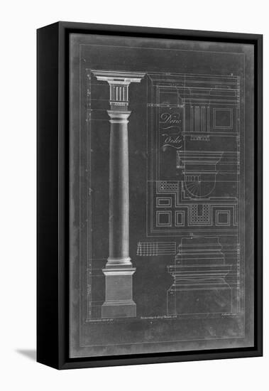 Doric Order Blueprint-Chippendale-Framed Stretched Canvas