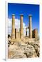 Doric Temple of Athena. Dorian Acropolis of Lindos from About 10th Century BC. Rhodes. Greece-Tom Norring-Framed Photographic Print