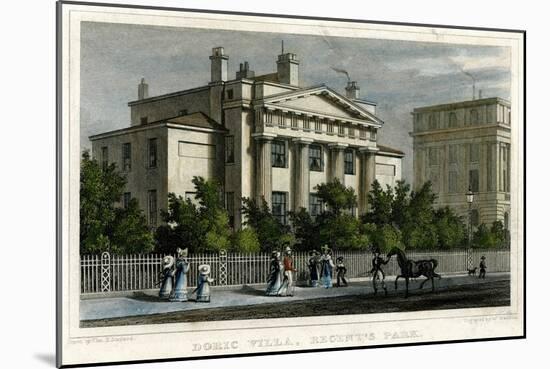 Doric Villa, Regent's Park, London, 1828-W Watkins-Mounted Giclee Print
