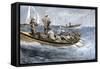 Dories Racing for a School of Fish, Atlantic Ocean, c.1880-null-Framed Stretched Canvas