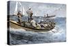 Dories Racing for a School of Fish, Atlantic Ocean, c.1880-null-Stretched Canvas