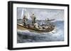 Dories Racing for a School of Fish, Atlantic Ocean, c.1880-null-Framed Giclee Print