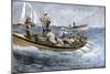 Dories Racing for a School of Fish, Atlantic Ocean, c.1880-null-Mounted Giclee Print