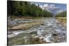 Doris Creek Runs into Hungry Horse Reservoir with Flathead Range, Flathead National Forest, Montana-Chuck Haney-Stretched Canvas