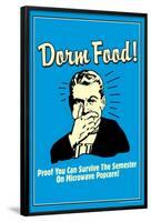Dorm Food Survice on Microwave Popcorn Funny Retro Poster-Retrospoofs-Framed Poster