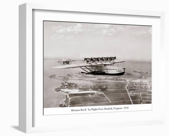 Dormier Do-X, in Flight over Norfolk, Virginia, 1931-null-Framed Art Print