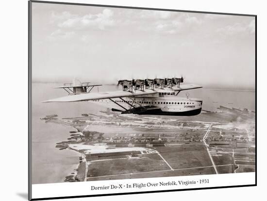 Dormier Do-X, in Flight over Norfolk, Virginia, 1931-null-Mounted Art Print