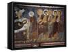 Dormition of Virgin Among Apostles, Detail, Byzantine Fresco-null-Framed Stretched Canvas