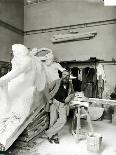 Auguste Rodin (1840-1917) Seated Beside His Work in His Studio-Dornac-Photographic Print