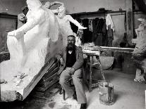 Auguste Rodin (1840-1917) Beside His Work in His Studio-Dornac-Photographic Print