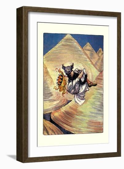 Dorothy and Toto in Funnel-John R. Neill-Framed Art Print