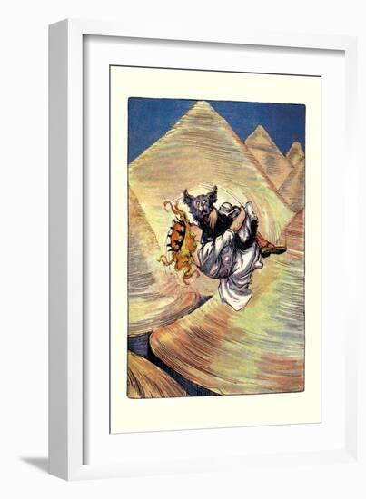 Dorothy and Toto in Funnel-John R. Neill-Framed Art Print