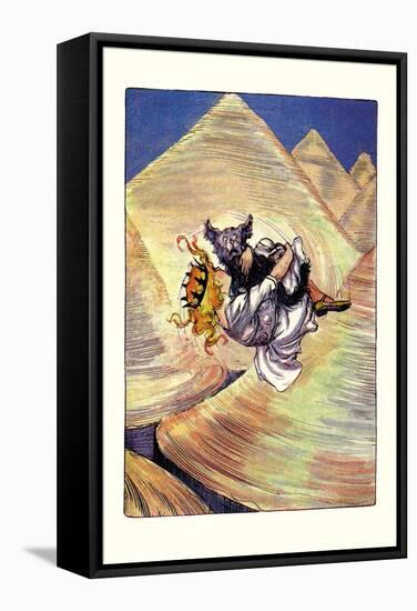 Dorothy and Toto in Funnel-John R. Neill-Framed Stretched Canvas