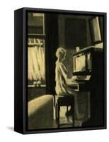 Dorothy Playing the Piano, 30th November 1931-George Adamson-Framed Stretched Canvas