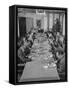 Dorothy Shaver, President of Lord and Taylor Department Stores, Having Lunch with Her Executives-null-Framed Stretched Canvas
