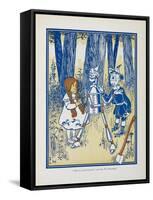 Dorothy, the Tin Woodman and the Scarecrow-William Denslow-Framed Stretched Canvas
