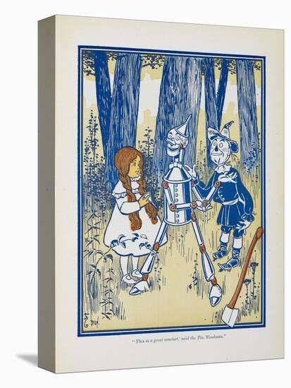 Dorothy, the Tin Woodman and the Scarecrow-William Denslow-Stretched Canvas