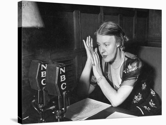 Dorothy Thompson Working on a Radio Broadcast-Hansel Mieth-Stretched Canvas