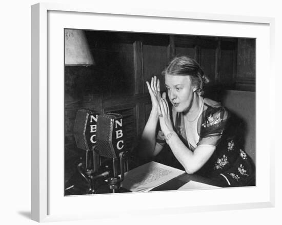 Dorothy Thompson Working on a Radio Broadcast-Hansel Mieth-Framed Photographic Print