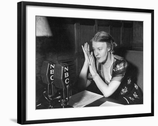 Dorothy Thompson Working on a Radio Broadcast-Hansel Mieth-Framed Photographic Print