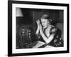 Dorothy Thompson Working on a Radio Broadcast-Hansel Mieth-Framed Photographic Print