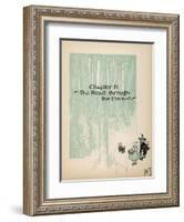 Dorothy, Toto and the Scarecrow are About to Enter the Forest-null-Framed Art Print