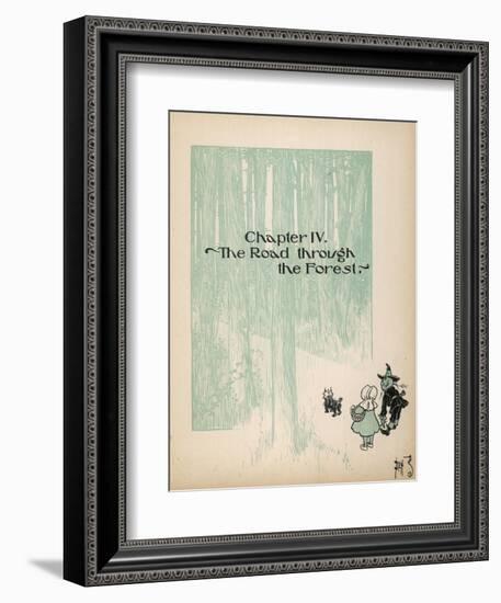 Dorothy, Toto and the Scarecrow are About to Enter the Forest-null-Framed Art Print