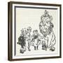 Dorothy, Toto, the Scarecrow, Tinman (Tin Woodman) and the Cowardly Lion, From 'The Wizard Of Oz'-William Denslow-Framed Giclee Print