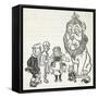 Dorothy, Toto, the Scarecrow, Tinman (Tin Woodman) and the Cowardly Lion, From 'The Wizard Of Oz'-William Denslow-Framed Stretched Canvas