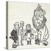 Dorothy, Toto, the Scarecrow, Tinman (Tin Woodman) and the Cowardly Lion, From 'The Wizard Of Oz'-William Denslow-Stretched Canvas