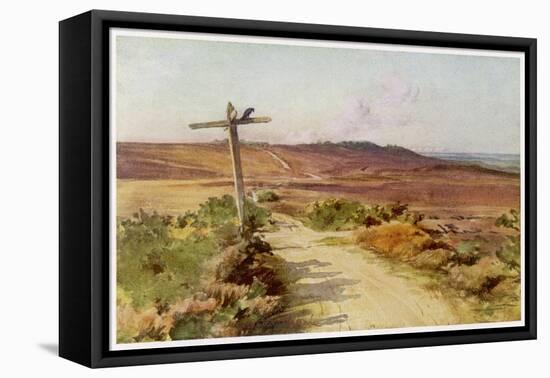 Dorset Scenery: Bere Heath in Autumn, Egdon Heath in Thomas Hardys Return of the Native-Walter Tyndale-Framed Stretched Canvas