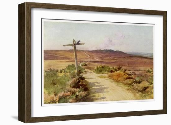 Dorset Scenery: Bere Heath in Autumn, Egdon Heath in Thomas Hardys Return of the Native-Walter Tyndale-Framed Art Print