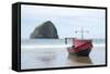Dory Boat in Pacific City, Oregon-Justin Bailie-Framed Stretched Canvas