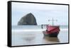 Dory Boat in Pacific City, Oregon-Justin Bailie-Framed Stretched Canvas