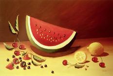 Watermelon-Dory Coffee-Framed Giclee Print