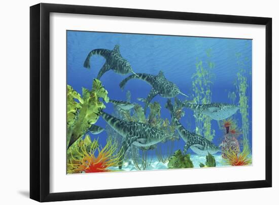 Doryaspis, an Extinct Genus of Primitive Jawless Fish from the Devonian Period-null-Framed Art Print