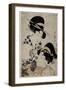 Dos Jóvenes Mujeres Con Abanico, 1790-1800-Kitagawa Utamaro-Framed Giclee Print