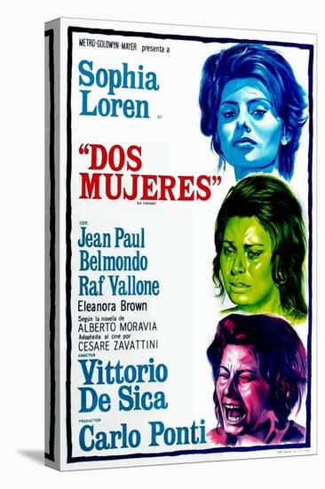 Dos Mujeres, (AKA Two Women, Aka La Ciociara), Sophia Loren on Argentinian Poster Art, 1960-null-Stretched Canvas