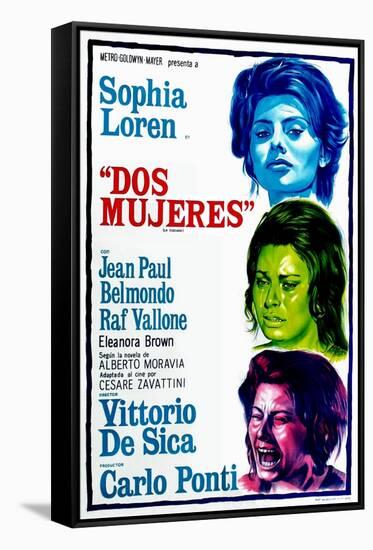 Dos Mujeres, (AKA Two Women, Aka La Ciociara), Sophia Loren on Argentinian Poster Art, 1960-null-Framed Stretched Canvas