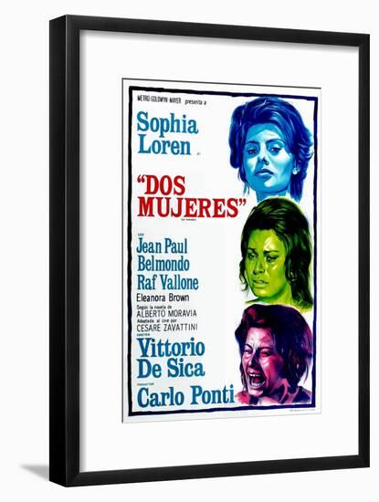 Dos Mujeres, (AKA Two Women, Aka La Ciociara), Sophia Loren on Argentinian Poster Art, 1960-null-Framed Art Print