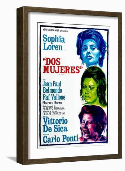 Dos Mujeres, (AKA Two Women, Aka La Ciociara), Sophia Loren on Argentinian Poster Art, 1960-null-Framed Art Print