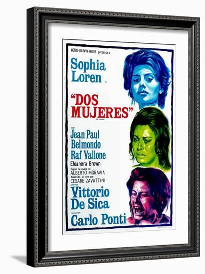 Dos Mujeres, (AKA Two Women, Aka La Ciociara), Sophia Loren on Argentinian Poster Art, 1960-null-Framed Art Print